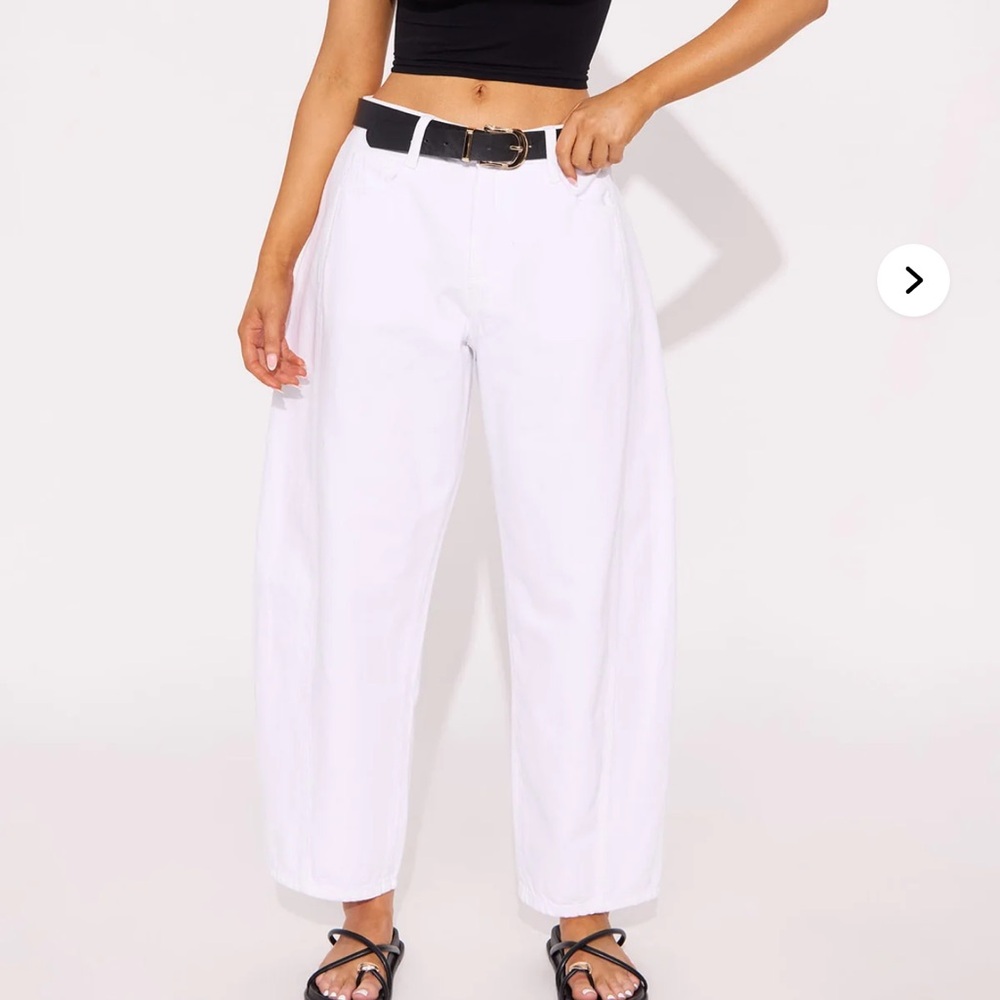 Fashion Nova White High-Waisted Pants
